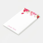 Rose für Aquarellfarben Handschrift Name Blumenvor Post-it Klebezettel (angewinkelt)