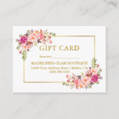 Rose für Aquarellfarben Rosa Blumengold Geschenkka Begleitkarte (Vorderseite)