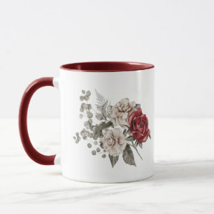 Rose für Aquarellfarben - Zitat von Bouquet und Li Tasse
