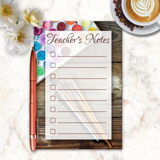 Rose für Aquarelllehrer - Liste Post-it Klebezettel