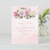 Rose für Aquarellpastellfarben Einladung (Stehend Vorderseite)