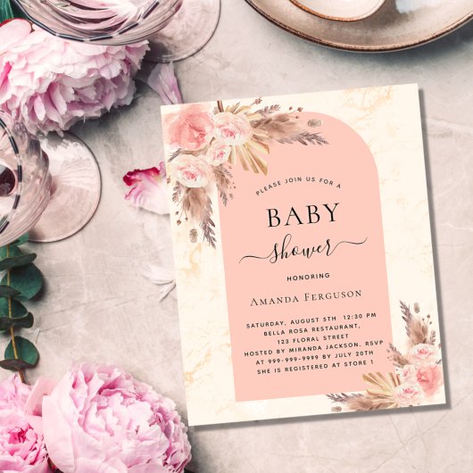 Rose für Baby-Duschpampen Flyer