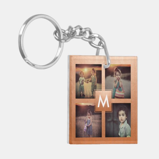 Rose für benutzerdefinierte Fotocollage-Familie Go Schlüsselanhänger (Vorderseite links)