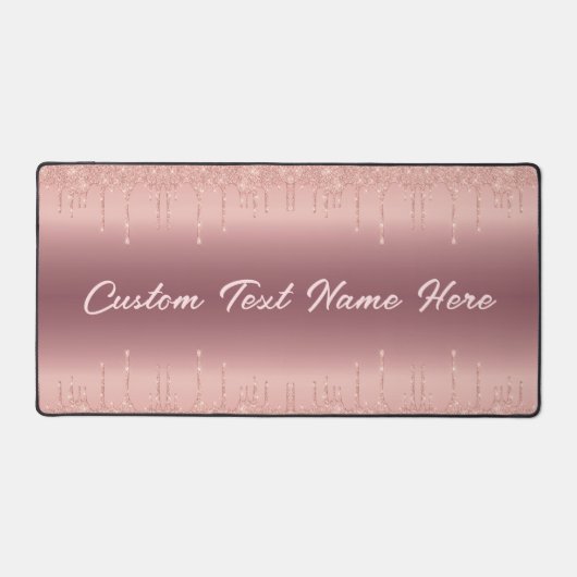 Rose für benutzerdefinierte Textnamen Gold Blush G Schreibtischunterlage (Vorderseite)