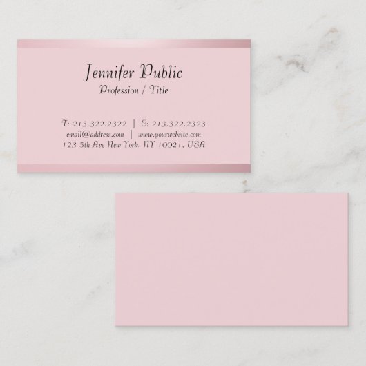 Rose für benutzerdefinierte Typografie-Skriptvorla Visitenkarte (Vorne/Hinten)