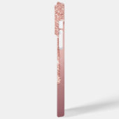 Rose für benutzerdefinierten Textnamen Gold Glitze Case-Mate iPhone Hülle (Rückseite / Links)