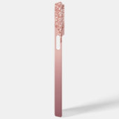 Rose für benutzerdefinierten Textnamen Gold Glitze Case-Mate iPhone Hülle (Rückseite / Rechts)