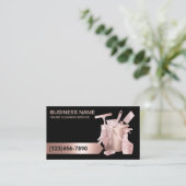 Rose für berufliche Hausreinigung Gold Visitenkarte (Stehend Vorderseite)