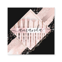 Rose für berufliche Makeup-Künstler-Logo-Pinselstr