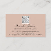 Rose für berufliche Veranstaltungsplaner Blush-Log Visitenkarte (Rückseite)