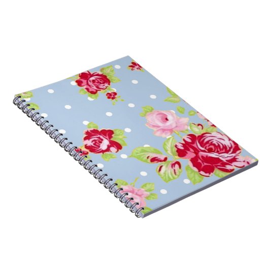 Rose für blaues Notebook Notizblock (Rechte Seite)