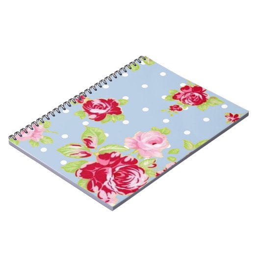 Rose für blaues Notebook Notizblock (Linke Seite)