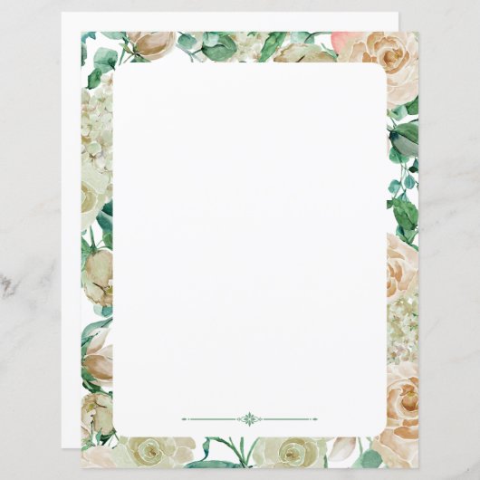 Rose für Blumenpapier in Aquarell (Vorne/Hinten)