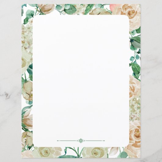 Rose für Blumenpapier in Aquarell (Vorderseite)