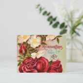 Rose für Blumenspielgeräte Vintage Blume Postkarte (Stehend Vorderseite)