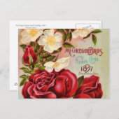 Rose für Blumenspielgeräte Vintage Blume Postkarte (Vorne/Hinten)