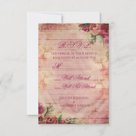 Rose für Blumenwasser Hochzeit R.S.V.P. RSVP Karte