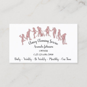 Rose für Classreinigungsdienste Logo in Weiß Ros Visitenkarte