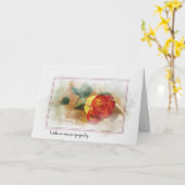 Rose für das Beileid von Goldsatin Karte (Gelbe Blume)