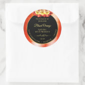 Rose für das Blumenorange Rot-Marmor Runder Aufkleber (Tasche)