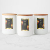 Rose für das Blumenschwarz-Shimmer-Produktlabel Lebensmitteletikett (Flaschen)