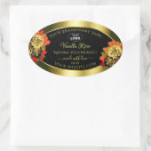 Rose für das Blumenschwarz-Shimmer-Produktlabel Ovaler Aufkleber (Tasche)