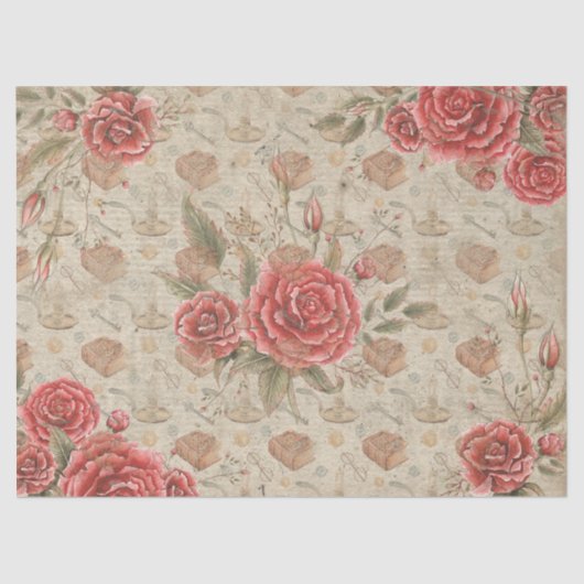 Rose für das Papiertuch für Buchliebhaber Seidenpapier (Vorderseite)