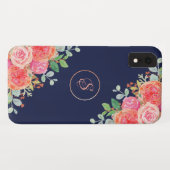 Rose für den Blumenseegel Monogram Case-Mate iPhone Hülle (Rückseite (Horizontal))