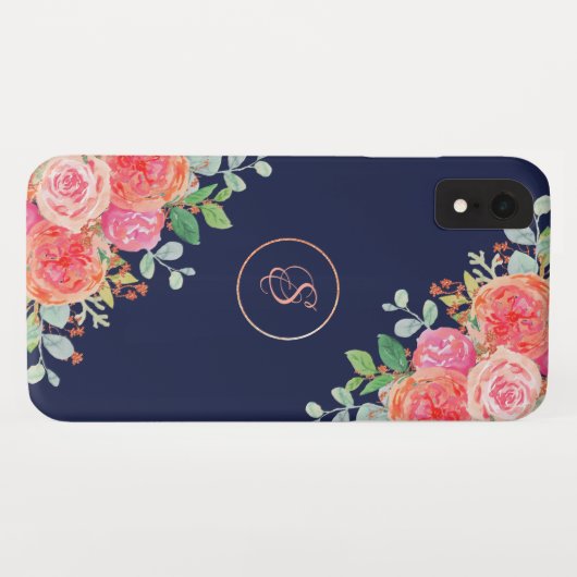 Rose für den Blumenseegel Monogram Case-Mate iPhone Hülle (Rückseite (Horizontal))