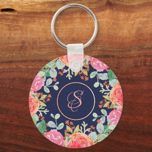 Rose für den Blumenseegel Monogram Schlüsselanhänger (Vorderseite)