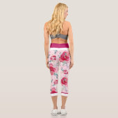 Rose für den Glitzer in Heiß- und Rosa Capri Leggings (Rückseite)