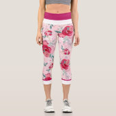 Rose für den Glitzer in Heiß- und Rosa Capri Leggings (Vorderseite)