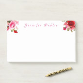 Rose für den handgeschriebenen Namen von Aquarellf Post-it Klebezettel (Auf Schreibtisch)