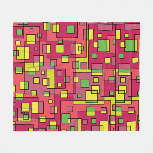 Rose für den Namen Rosa Limettengrün Mod Abstrakt Fleecedecke (Vorderseite (Horizontal))