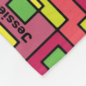 Rose für den Namen Rosa Limettengrün Mod Abstrakt Fleecedecke (Ecke)