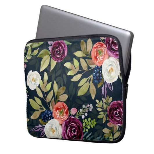 Rose für den Wasserfarben - Muster für den Laptop- Laptopschutzhülle (Vorderseite Links)