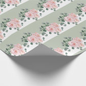 Rose für die Aquarellfarben "Light Sage Green" und Geschenkpapier (Ecke)