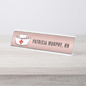 Rose für die Bezeichnung von Nurpfropfen RN Monogr Schreibtischnamensplakette (Vorderseite )