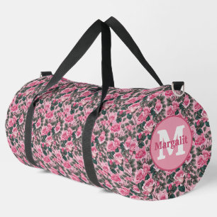 Rose für die rosa Floral Monogramm große Duffel-Be Duffle Bag