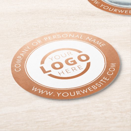 Rose für Firmenlogos mit benutzerdefinierter Marke Runder Pappuntersetzer (Angewinkelt)