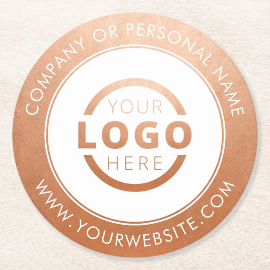 Rose für Firmenlogos mit benutzerdefinierter Marke Runder Pappuntersetzer (Vorderseite)