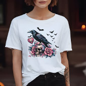 Rose für Fledermäuse, Skull & Raven, rosa T-Shirt
