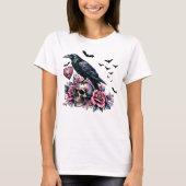 Rose für Fledermäuse, Skull & Raven, rosa T-Shirt (Vorderseite)