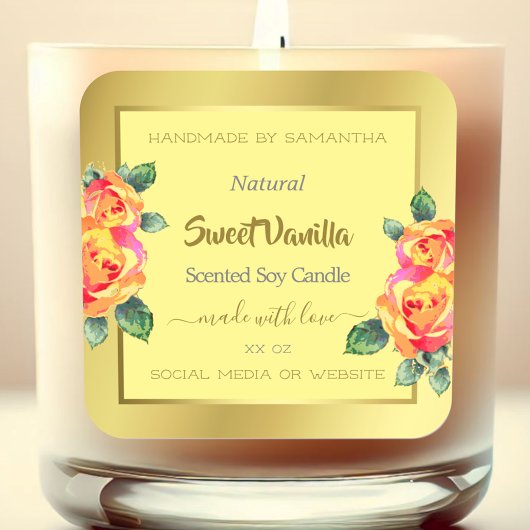 Rose für gelbe Blumenprodukte Quadratischer Aufkleber