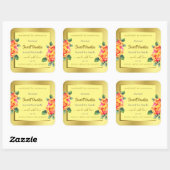 Rose für gelbe Blumenprodukte Quadratischer Aufkleber (Blatt)