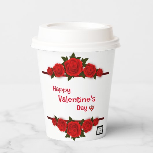 Rose für Geliebte Pappbecher (Vorderseite)