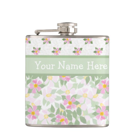 Rose für gemischte Hunde Florals: Hip Flask to Per Flachmann (Vorderseite)