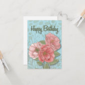 Rose für Geri Karte (Vorderseite/Rückseite Beispiel)