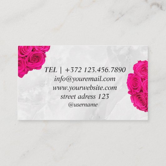 Rose für Geschenke Blume Blumenfelder Visitenkarte (Rückseite)