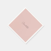 Rose für handgeschriebene Skriptnamen mit Minimali Serviette (Ecke)